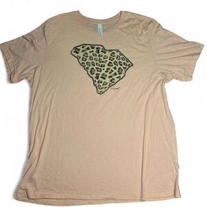South Carolina State Leopard Print Graphic T-Shirt | Tan / Sand | Softee Brand